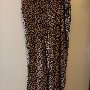 Dkny Leopard Print Wide-Leg Pants in Brown and Black